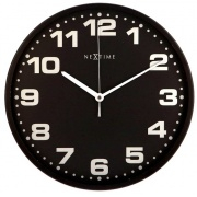 NÁSTĚNNÉ A STOLNÍ HODINY Designové nástěnné hodiny 3053zw Nextime Dash black 35cm