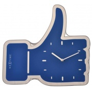 NÁSTĚNNÉ A STOLNÍ HODINY Designové nástěnné hodiny 3072bl Nextime Facebook Like 42cm