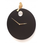 NÁSTĚNNÉ A STOLNÍ HODINY Designové nástěnné hodiny Diamantini&Domeniconi 394 black gold Bird 40cm