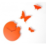 NÁSTĚNNÉ A STOLNÍ HODINY Designové hodiny Diamantini & Domeniconi Butterfly orange 40cm