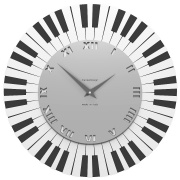 Nástěnné hodiny Designové hodiny 51-10-2-2 CalleaDesign Piano black 45cm