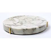 Šperkovnice Luxusní mramorový odkládací podnos Pau Marble ST Calacatta Blanco 27cm