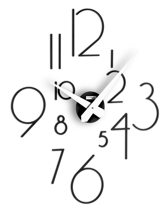 Designové nástěnné nalepovací hodiny I211NL black IncantesimoDesign 85cm - záruka 3 roky!