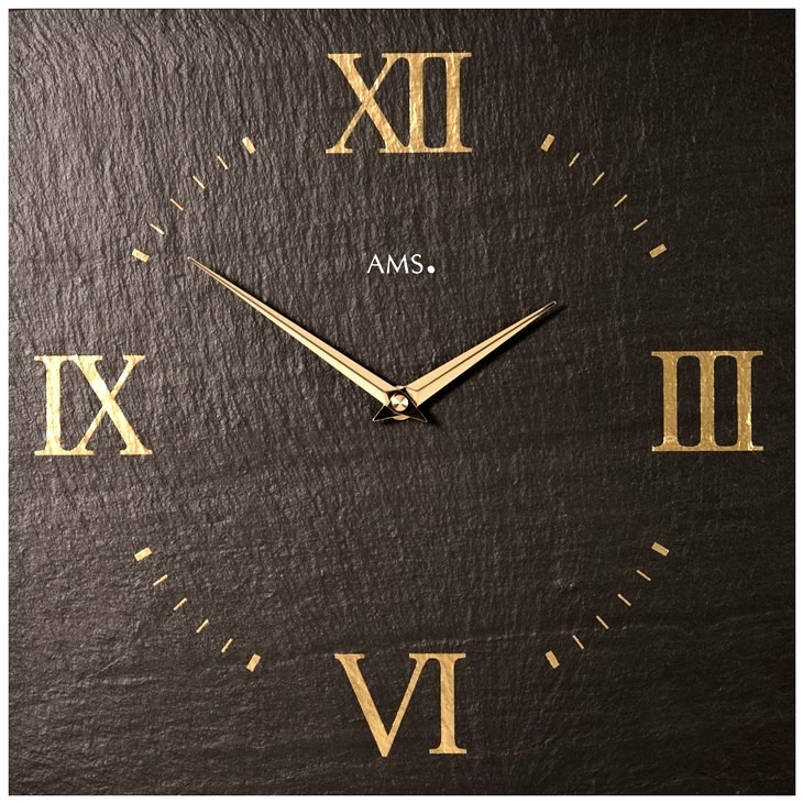 Designové nástěnné břidlicové hodiny 9517 AMS 30cm - záruka 3 roky + doprava ZDARMA!