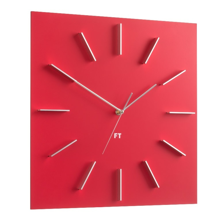 Designové nástěnné hodiny Future Time FT1010RD Square red 40cm - doprava ZDARMA!
