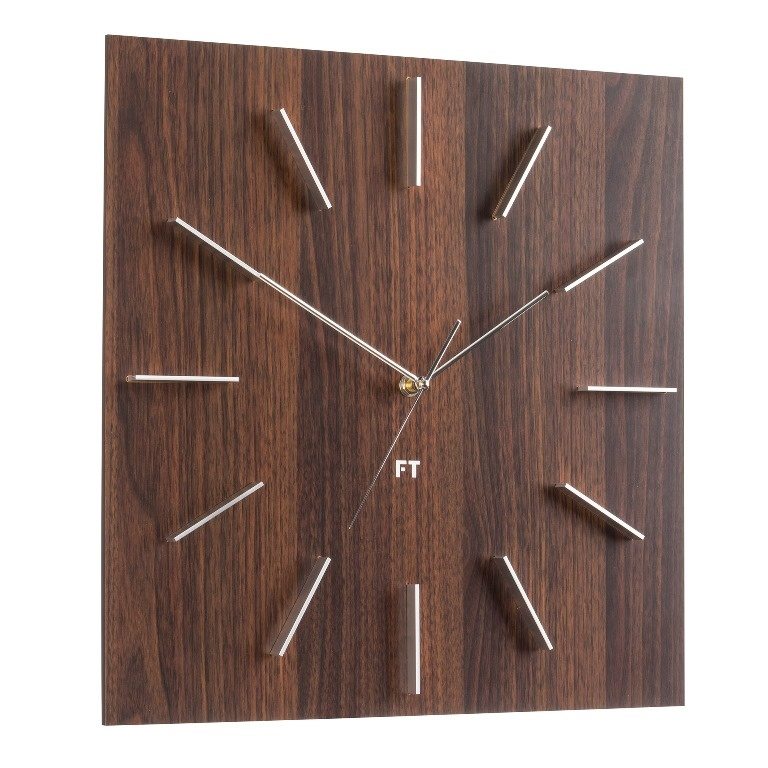 Designové nástěnné hodiny Future Time FT1010WE Square dark natural brown 40cm - doprava ZDARMA!