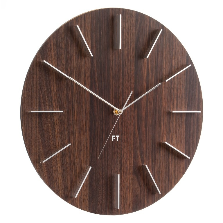 Designové nástěnné hodiny Future Time FT2010WE Round dark natural brown 40cm - doprava ZDARMA!
