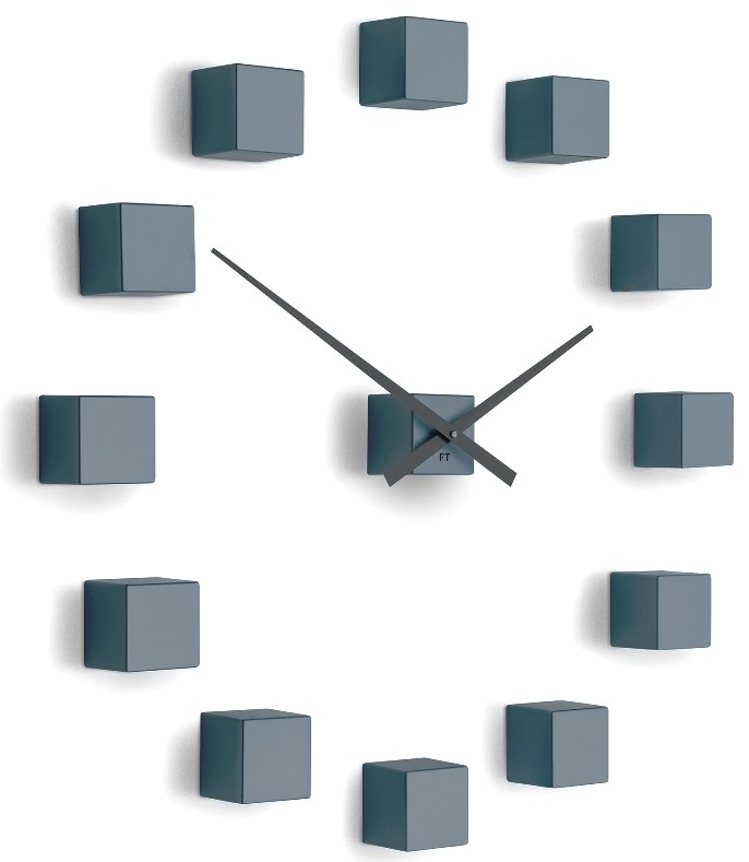 Designové nástěnné nalepovací hodiny Future Time FT3000GY Cubic grey - doprava ZDARMA!