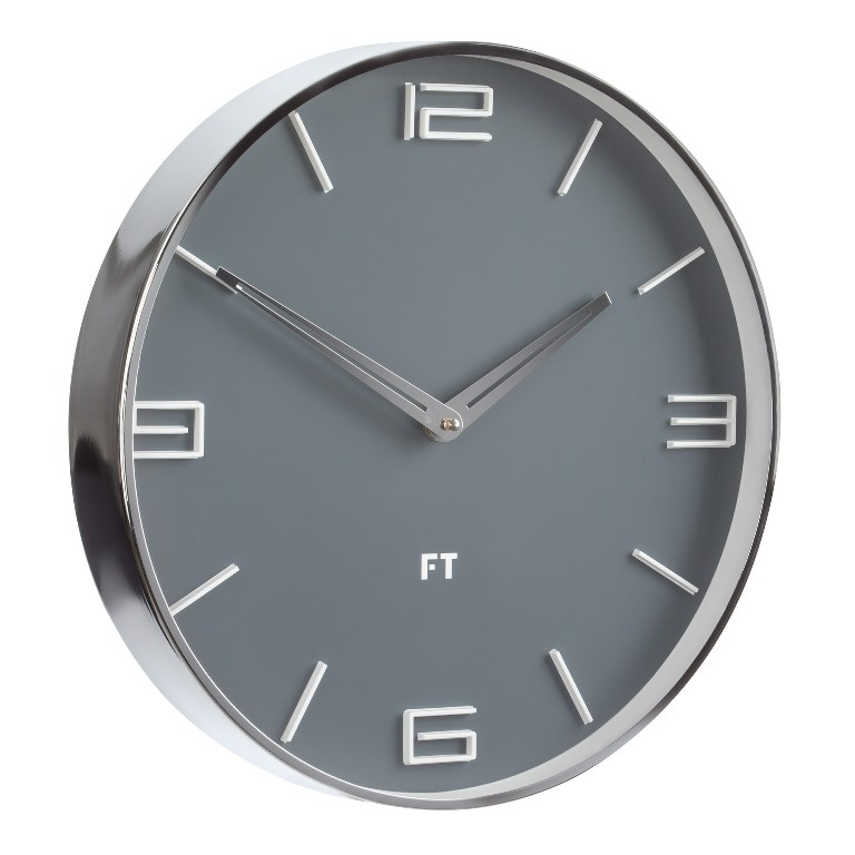 Designové nástěnné hodiny Future Time FT3010GY Flat grey 30cm - doprava ZDARMA!