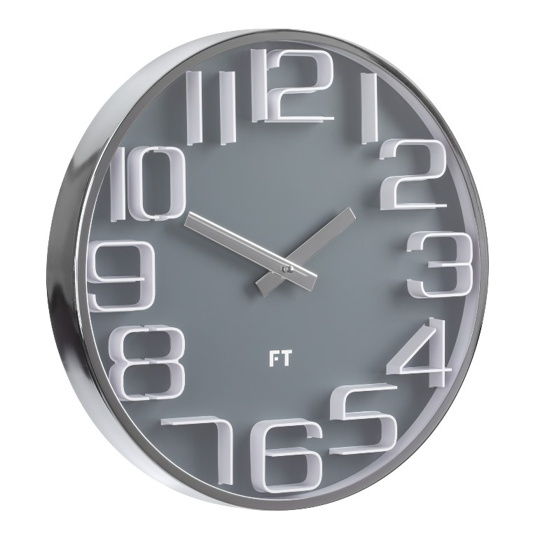 Designové nástěnné hodiny Future Time FT7010GY Numbers 30cm - doprava ZDARMA!