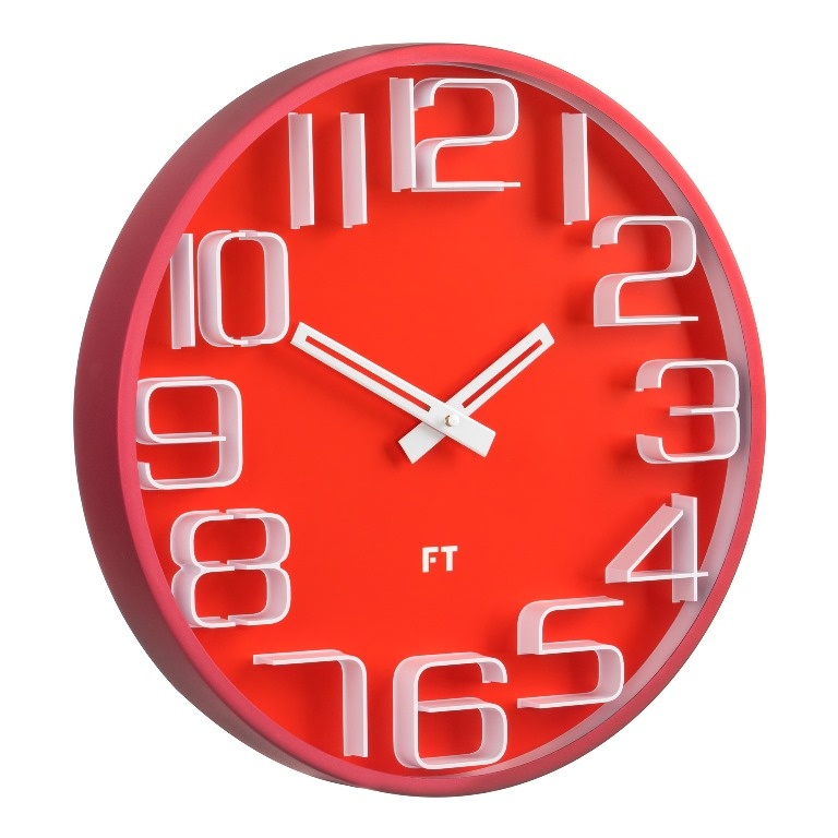 Designové nástěnné hodiny Future Time FT8010RD Numbers 30cm - doprava ZDARMA!