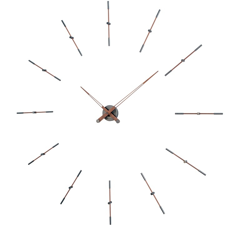 Designové nástěnné hodiny Nomon Merlin Walnut Graphite 155cm