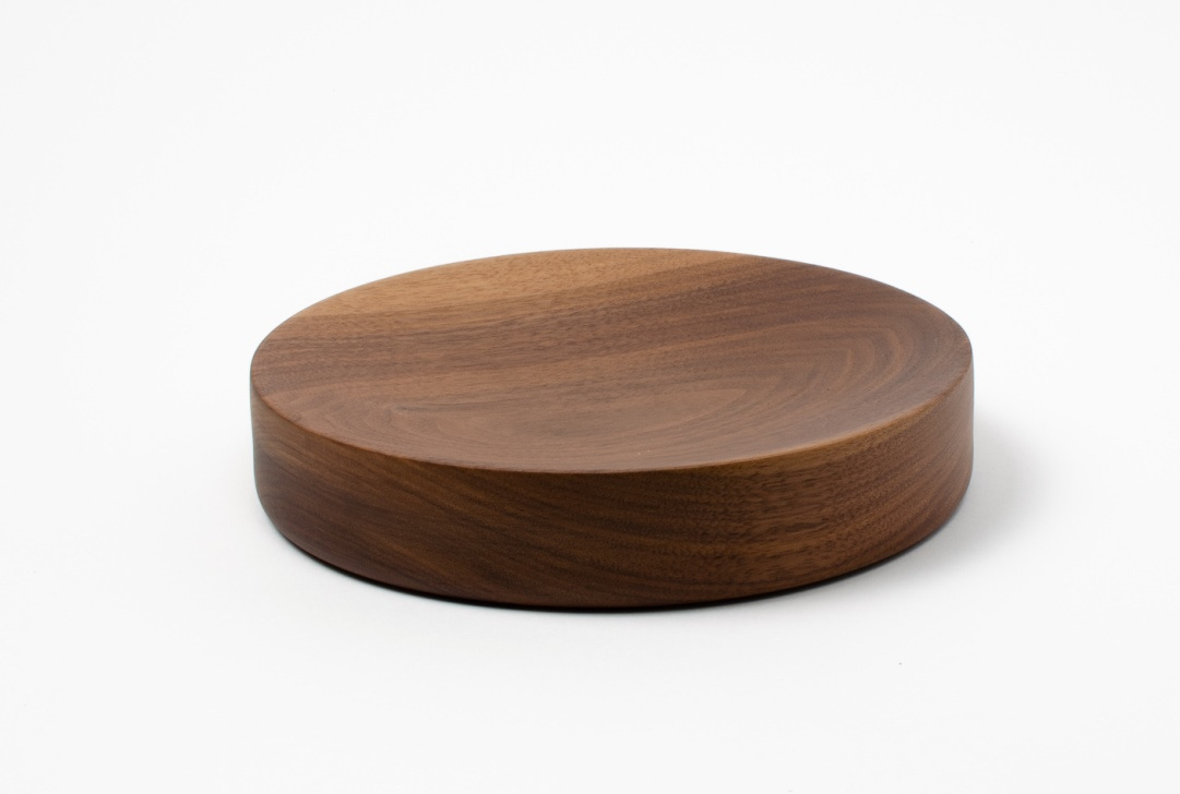Luxusní dřevěný odkládací podnos Pau Natural solid walnut 18cm