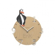 Dětské hodiny CalleaDesign tučňák 36cm (možnost vlastního jména)