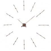 Nalepovací hodiny Designové nástěnné hodiny Nomon Merlin Walnut Graphite 125cm