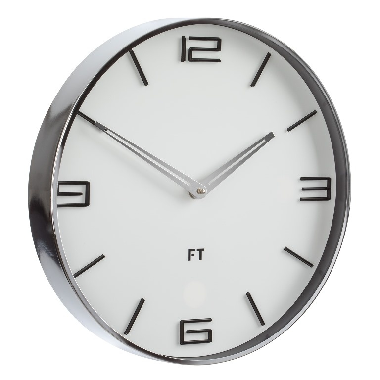 Fotografie Designové nástěnné hodiny Future Time FT3010WH Flat white 30cm