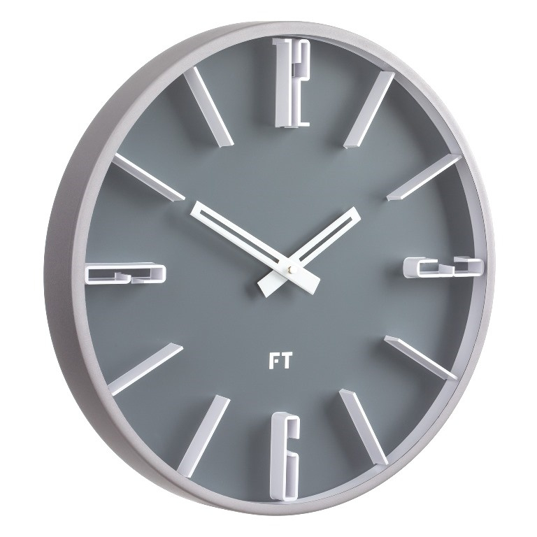 Fotografie Designové nástěnné hodiny Future Time FT6010GY Numbers 30cm