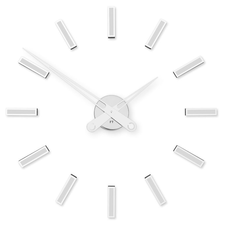 Fotografie Designové nalepovací hodiny Future Time FT9600WH Modular white 60cm